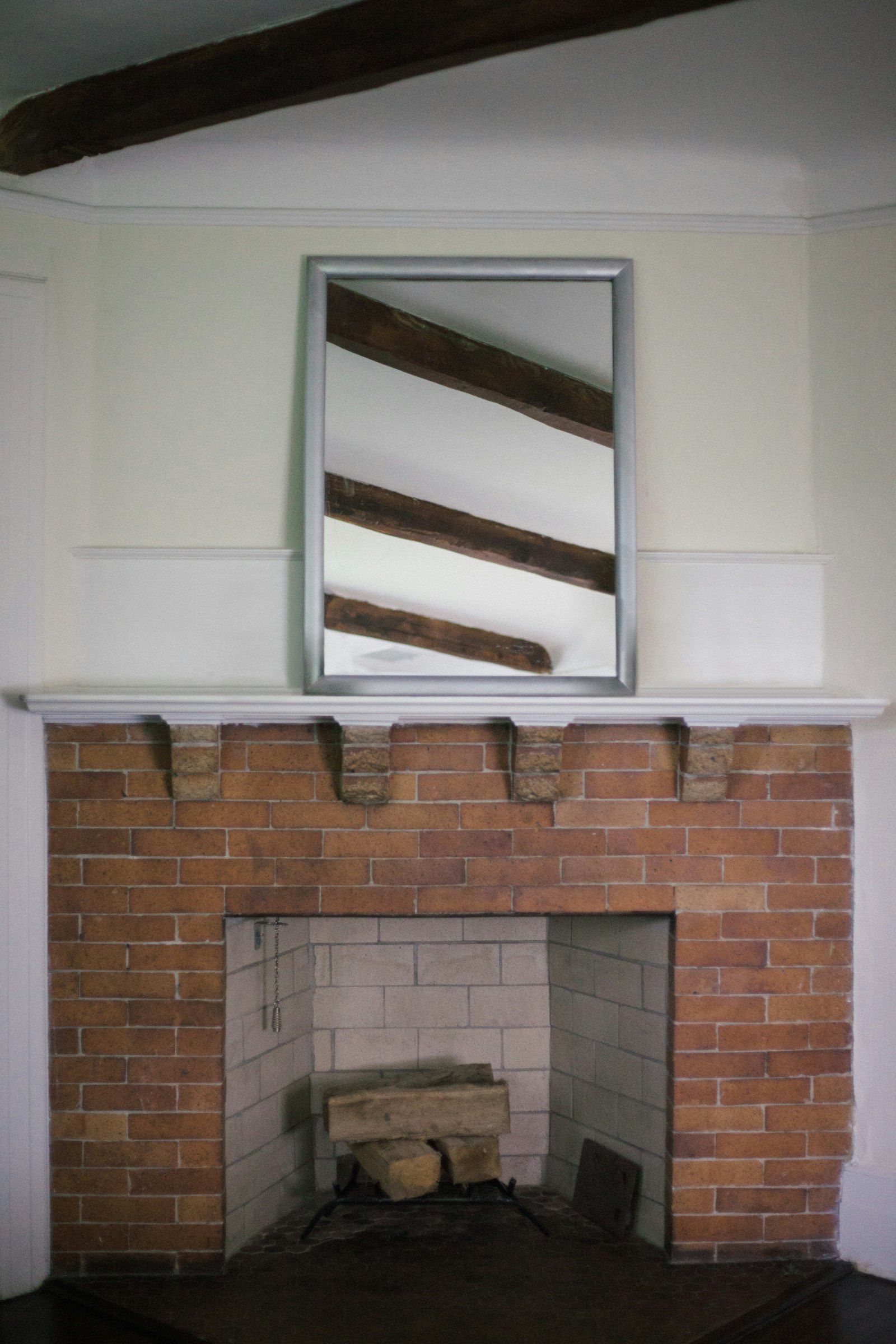 Brick fireplace and firebox